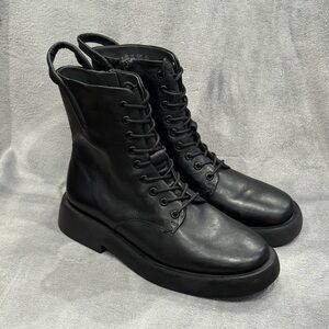 Anthropologie Sarto by Franco Sarto Ellera Black Leather Boots Size 7.5 New